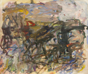 Garden Wall, mixed media on paper, 33-3/4 x 40