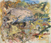 Sun Shower, mixed media on paper, 33-3/4 x 40