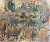 Waters Edge 1, mixed media on paper, 33-1/2 x 40