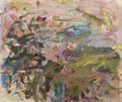 Waters Edge 2, mixed media on paper, 33-3/4 x 40