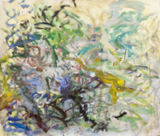 Spring Rain, mixed media on paper, 33-3/4 x 40