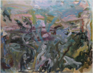 At the Beach, mixed media on paper, 33-1/2 x 40